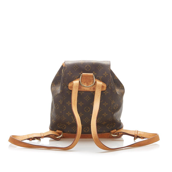 ルイ ヴィトン モノグラム モンスリ ＭＭ M51136 ブラウン PVC レザー リュック バックパック レディース LOUIS VUITTON 中古