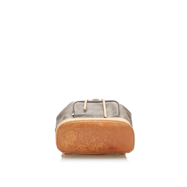 ルイ ヴィトン モノグラム モンスリ ＭＭ M51136 ブラウン PVC レザー リュック バックパック レディース LOUIS VUITTON 中古