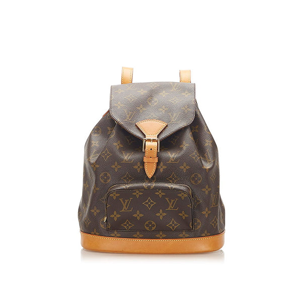 ルイ ヴィトン モノグラム モンスリMM M51136  ブラウン PVC レザー リュック バックパック レディース LOUIS VUITTON 中古