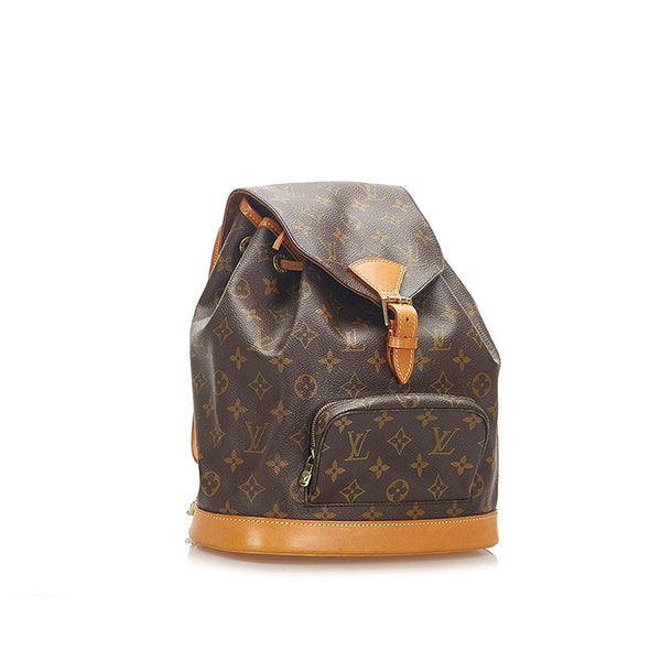 ルイ ヴィトン モノグラム モンスリMM M51136  ブラウン PVC レザー リュック バックパック レディース LOUIS VUITTON 中古