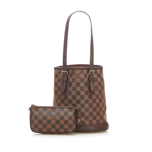 ルイ ヴィトン バケットPM N42240  ブラウン PVC レザー ショルダーバッグ レディース LOUIS VUITTON 中古