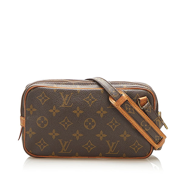 ルイ ヴィトン モノグラム マルリーバンド M51828 ブラウン PVC レザー ショルダーバッグ ユニセックス LOUIS VUITTON 中古