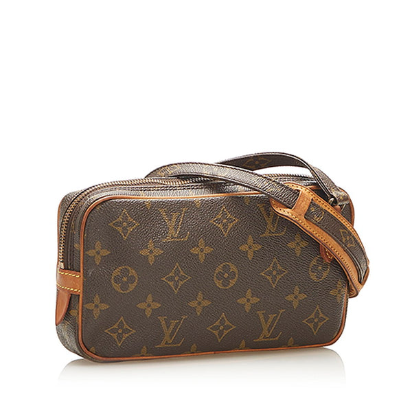 ルイ ヴィトン モノグラム マルリーバンド M51828 ブラウン PVC レザー ショルダーバッグ ユニセックス LOUIS VUITTON 中古