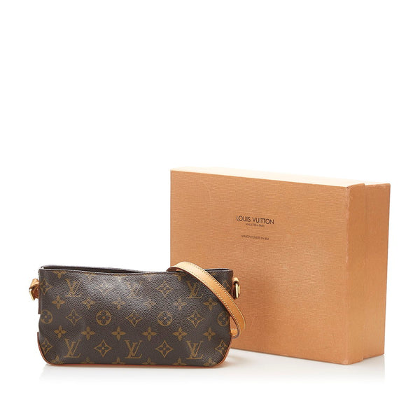 ルイ ヴィトン モノグラム トロター M51240 ブラウン PVC レザー ショルダーバッグ レディース LOUIS VUITTON 中古