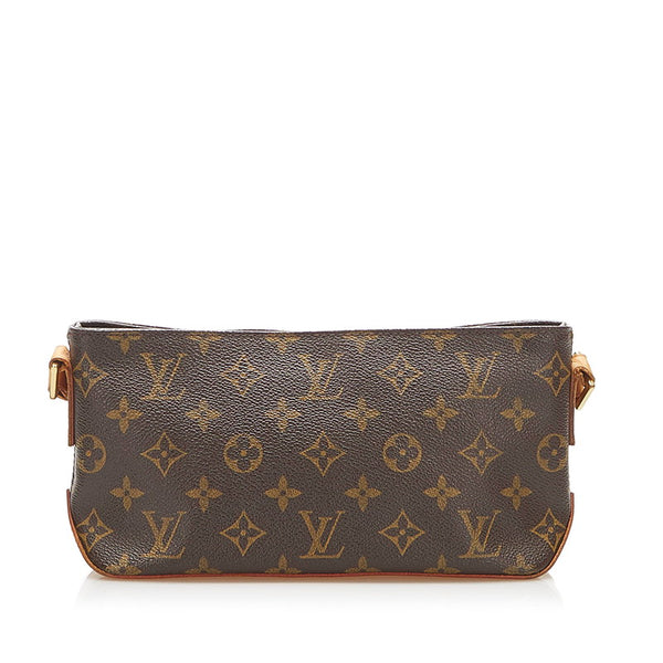 ルイ ヴィトン モノグラム トロター M51240 ブラウン PVC レザー ショルダーバッグ レディース LOUIS VUITTON 中古