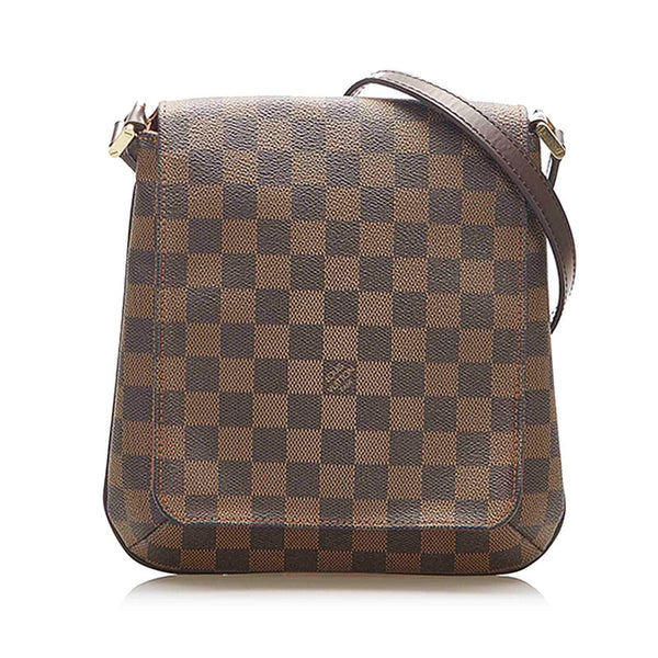 ルイ ヴィトン ダミエ ミュゼットサルサGM N51260  ブラウン PVC ショルダーバッグ レディース LOUIS VUITTON 中古