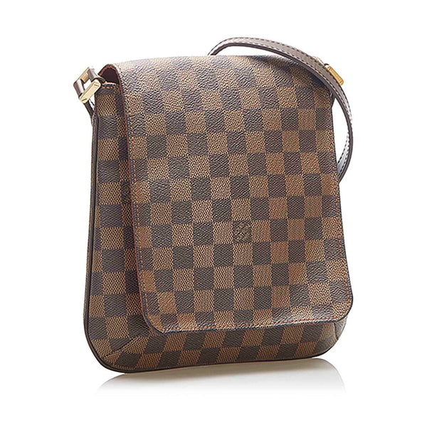 ルイ ヴィトン ダミエ ミュゼットサルサGM N51260  ブラウン PVC ショルダーバッグ レディース LOUIS VUITTON 中古