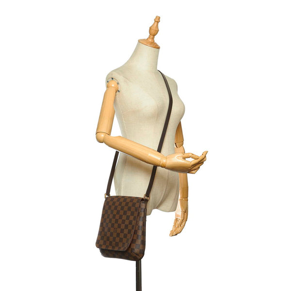 ルイ ヴィトン ダミエ ミュゼットサルサGM N51260  ブラウン PVC ショルダーバッグ レディース LOUIS VUITTON 中古