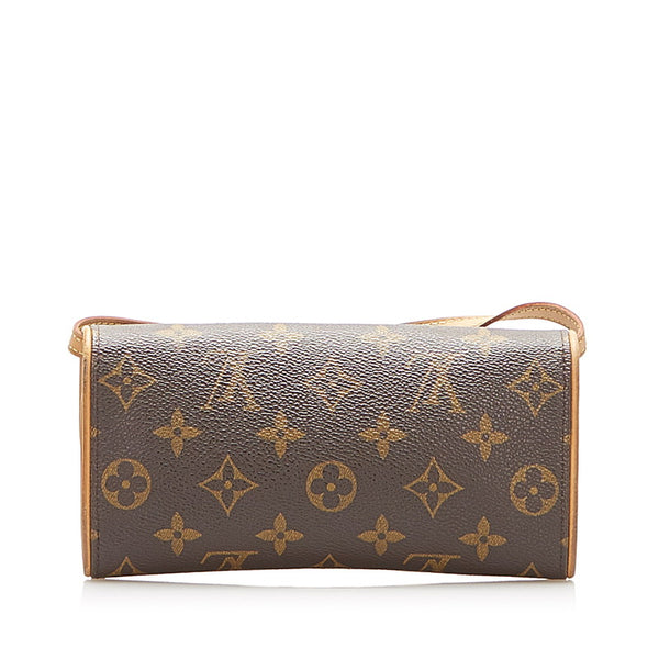 ルイ ヴィトン モノグラム ポシェットツインPM M51854 ブラウン PVC レザー ショルダーバッグ レディース LOUIS VUITTON 中古