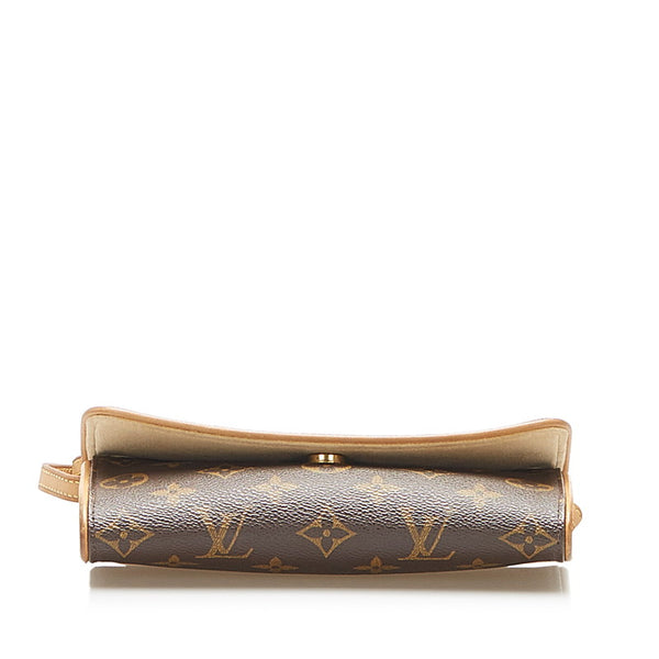 ルイ ヴィトン モノグラム ポシェットツインPM M51854 ブラウン PVC レザー ショルダーバッグ レディース LOUIS VUITTON 中古