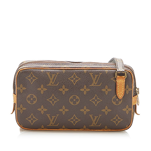 ルイ ヴィトン モノグラム マルリーバンドリエール M51828 ブラウン PVC レザー ショルダーバッグ レディース LOUIS VUITTON 中古
