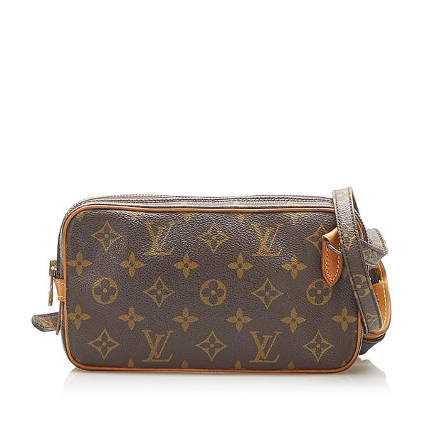 ルイ ヴィトン モノグラム マルリーバンドリエール M51828 ブラウン PVC レザー ショルダーバッグ レディース LOUIS VUITTON 中古