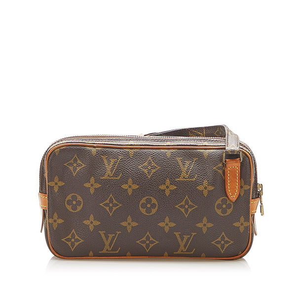 ルイ ヴィトン モノグラム マルリーバンドリエール M51828 ブラウン PVC レザー ショルダーバッグ レディース LOUIS VUITTON 中古