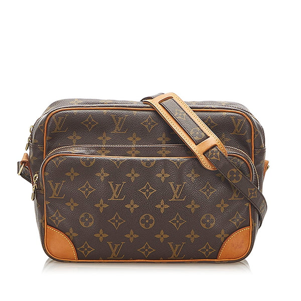 ルイ ヴィトン モノグラム ナイル M45244  ブラウン PVC レザー 斜め掛け ショルダーバッグ レディース LOUIS VUITTON 中古