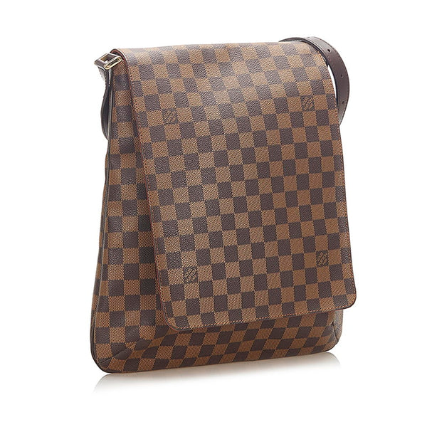 ルイ ヴィトン ダミエ ミュゼットロング N51302  ブラウン PVC レザー ショルダーバッグ レディース LOUIS VUITTON 中古