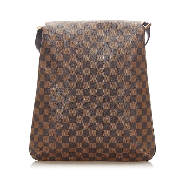 ルイ ヴィトン ダミエ ミュゼットロング N51302  ブラウン PVC レザー ショルダーバッグ レディース LOUIS VUITTON 中古