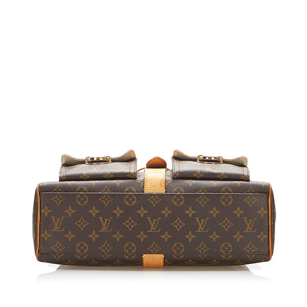 ルイ ヴィトン モノグラム マンハッタンGM M40025 ブラウン PVC レザー ハンドバッグ レディース LOUIS VUITTON 中古