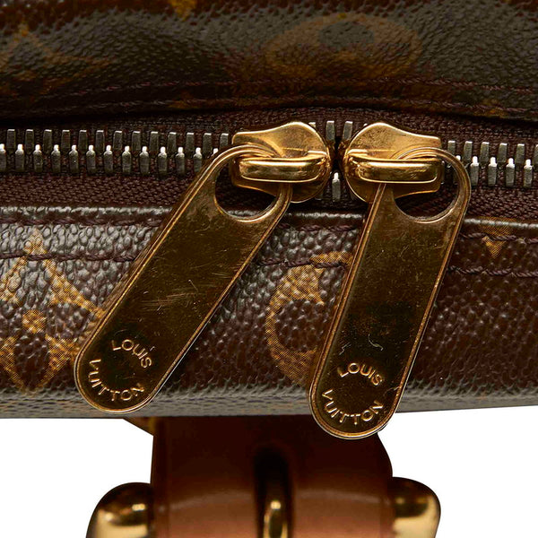 ルイ ヴィトン モノグラム マンハッタンGM M40025 ブラウン PVC レザー ハンドバッグ レディース LOUIS VUITTON 中古