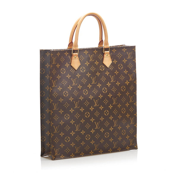ルイ ヴィトン モノグラム サックプラ M51140 ブラウン PVC レザー ハンドバッグ レディース LOUIS VUITTON 中古