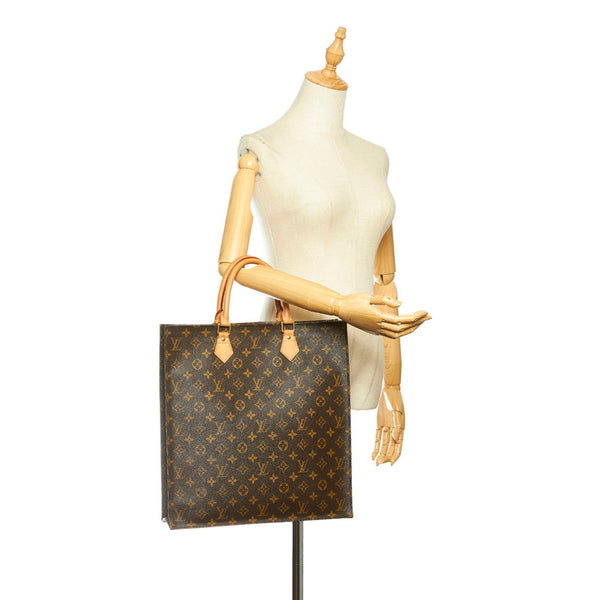 ルイ ヴィトン モノグラム サックプラ M51140 ブラウン PVC レザー ハンドバッグ レディース LOUIS VUITTON 中古