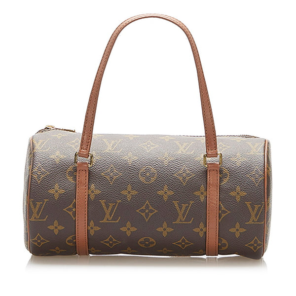 ルイ ヴィトン モノグラム パピヨン M51386  ブラウン PVC レザー ハンドバッグ レディース LOUIS VUITTON 中古