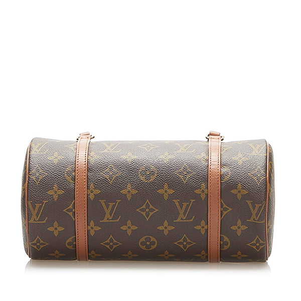ルイ ヴィトン モノグラム パピヨン M51386  ブラウン PVC レザー ハンドバッグ レディース LOUIS VUITTON 中古