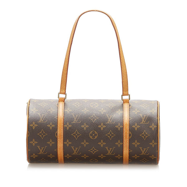 ルイ ヴィトン モノグラム パピヨン30 M51385 ブラウン PVC レザー ハンドバッグ レディース LOUIS VUITTON 中古