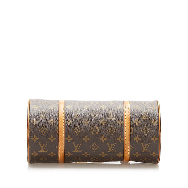 ルイ ヴィトン モノグラム パピヨン30 M51385 ブラウン PVC レザー ハンドバッグ レディース LOUIS VUITTON 中古