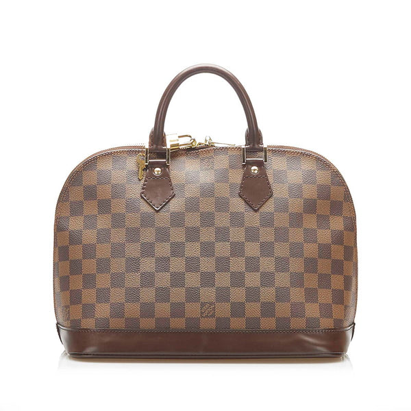 ルイ ヴィトン ダミエ アルマ N51131 ブラウン PVC レザー ハンドバッグ レディース LOUIS VUITTON 中古
