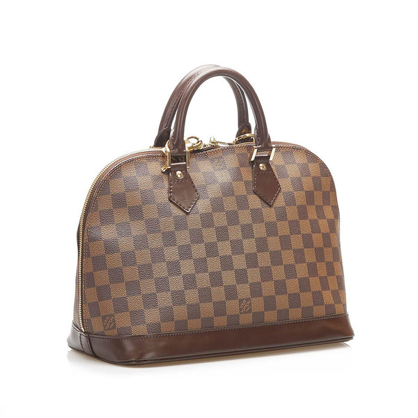 ルイ ヴィトン ダミエ アルマ N51131 ブラウン PVC レザー ハンドバッグ レディース LOUIS VUITTON 中古