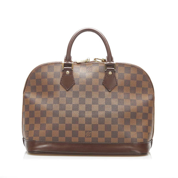 ルイ ヴィトン ダミエ アルマ N51131 ブラウン PVC レザー ハンドバッグ レディース LOUIS VUITTON 中古