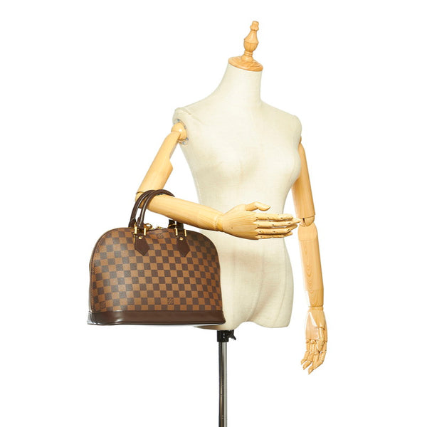 ルイ ヴィトン ダミエ アルマ N51131 ブラウン PVC レザー ハンドバッグ レディース LOUIS VUITTON 中古