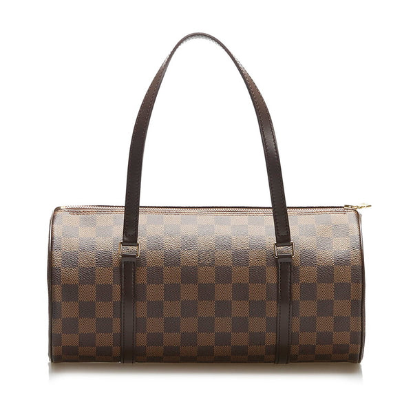 ルイ ヴィトン ダミエ パピヨン N51303 ブラウン PVC レザー 肩掛け ショルダーバッグ レディース LOUIS VUITTON 中古