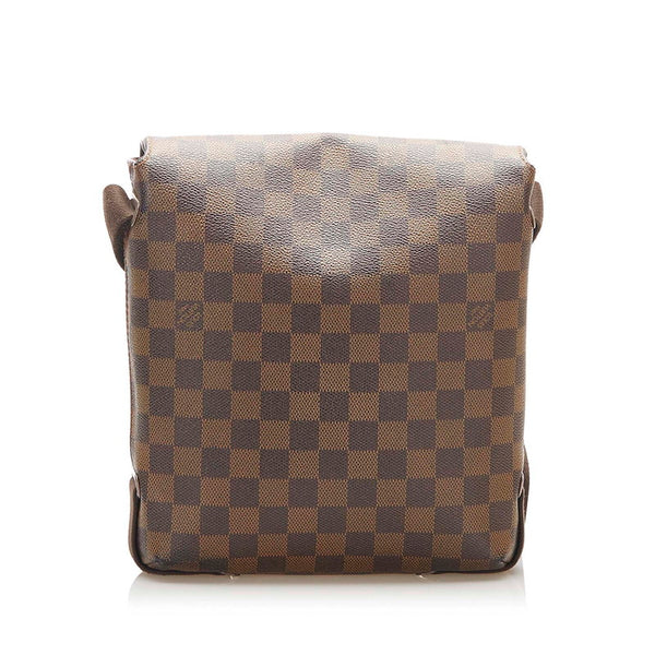 ルイ ヴィトン ダミエ ブルックリンPM N51210 ブラウン PVC レザー 斜め掛け ショルダーバッグ メンズ LOUIS VUITTON 中古