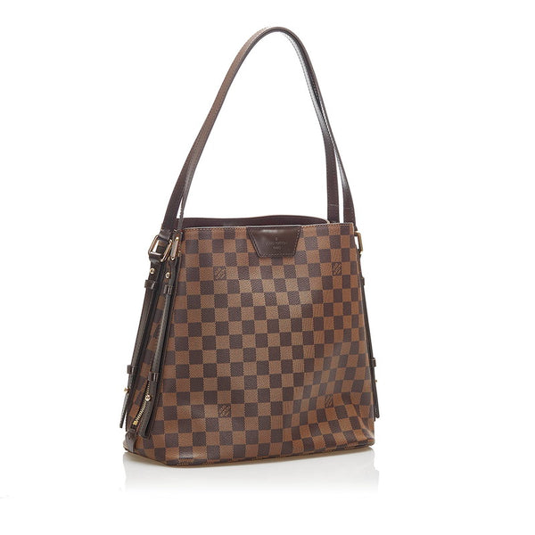 ルイ ヴィトン ダミエ カバ リヴィントン N41108 ブラウン PVC レザー ショルダーバッグ レディース LOUIS VUITTON 中古