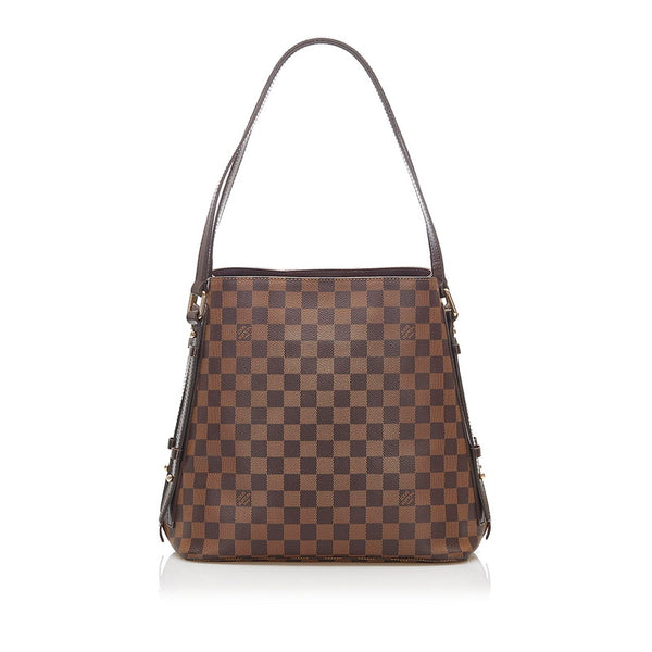 ルイ ヴィトン ダミエ カバ リヴィントン N41108 ブラウン PVC レザー ショルダーバッグ レディース LOUIS VUITTON 中古