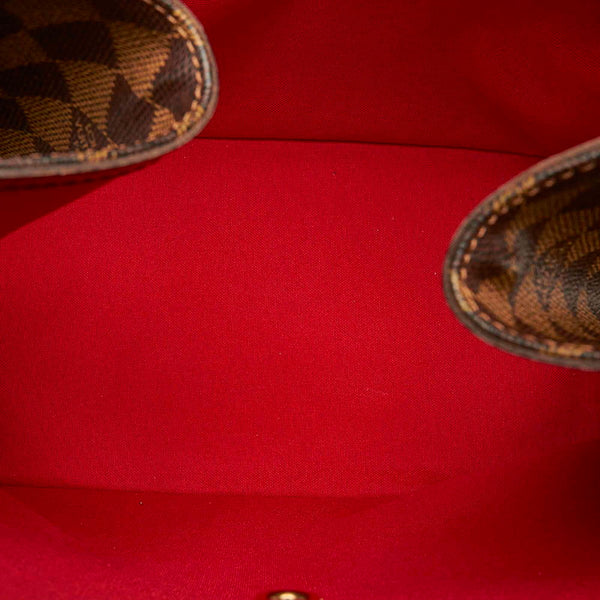 ルイ ヴィトン ダミエ カバ リヴィントン N41108 ブラウン PVC レザー ショルダーバッグ レディース LOUIS VUITTON 中古