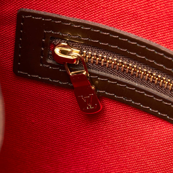 ルイ ヴィトン ダミエ カバ リヴィントン N41108 ブラウン PVC レザー ショルダーバッグ レディース LOUIS VUITTON 中古