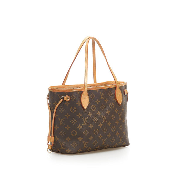 ルイ ヴィトン モノグラム ネヴァーフルPM M41000 ブラウン PVC レザー トートバッグ レディース LOUIS VUITTON 中古