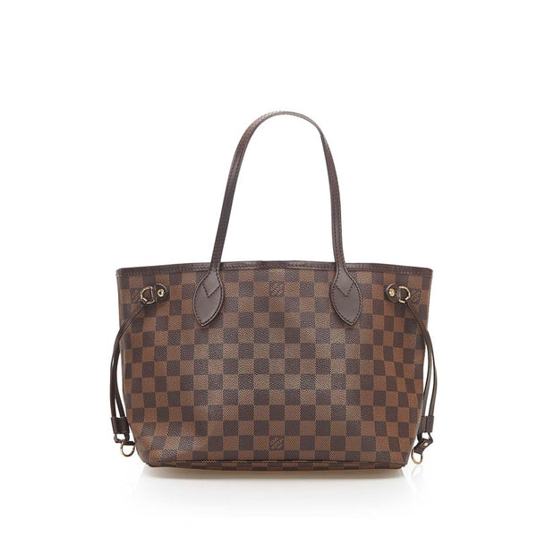 ルイ ヴィトン ダミエ ネヴァーフルPM N41359 ブラウン PVC レザー トートバッグ レディース LOUIS VUITTON 中古