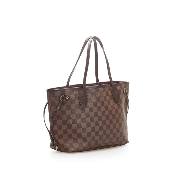 ルイ ヴィトン ダミエ ネヴァーフルPM N41359 ブラウン PVC レザー トートバッグ レディース LOUIS VUITTON 中古