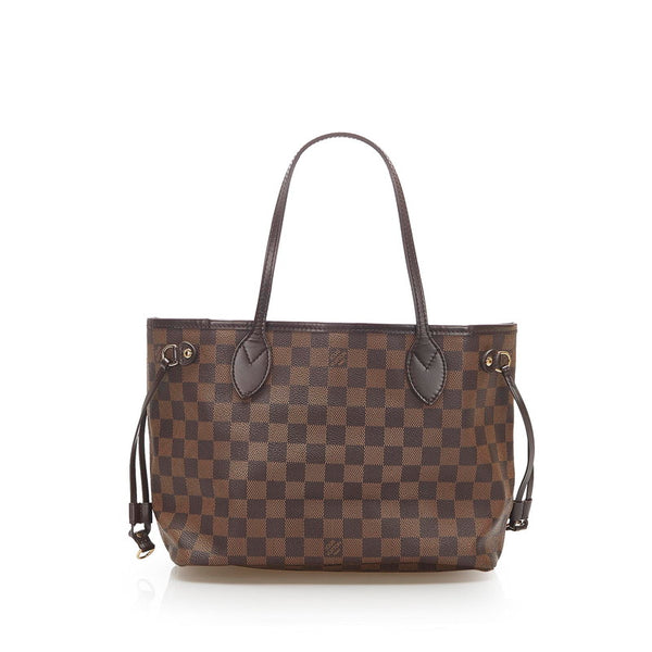 ルイ ヴィトン ダミエ ネヴァーフルPM N41359 ブラウン PVC レザー トートバッグ レディース LOUIS VUITTON 中古
