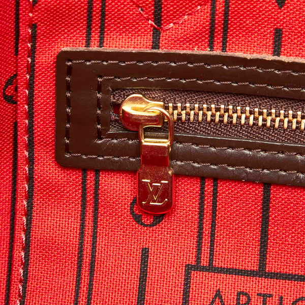 ルイ ヴィトン ダミエ ネヴァーフルPM N41359 ブラウン PVC レザー トートバッグ レディース LOUIS VUITTON 中古