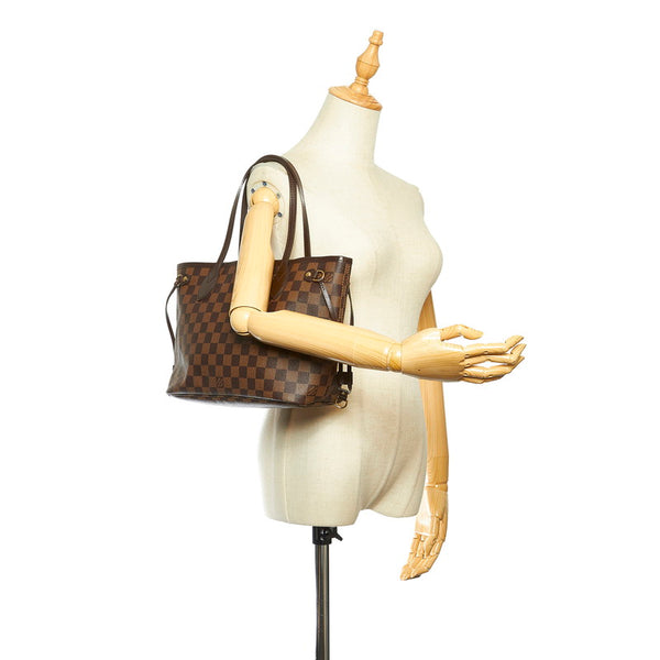 ルイ ヴィトン ダミエ ネヴァーフルPM N41359 ブラウン PVC レザー トートバッグ レディース LOUIS VUITTON 中古