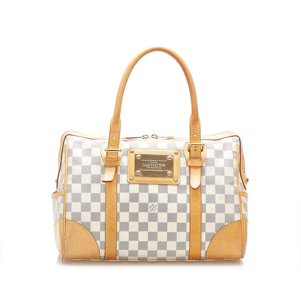 ルイ ヴィトン ダミエ アズール バークレー  N52001 ホワイト PVC レザー トートバッグ レディース LOUIS VUITTON 中古