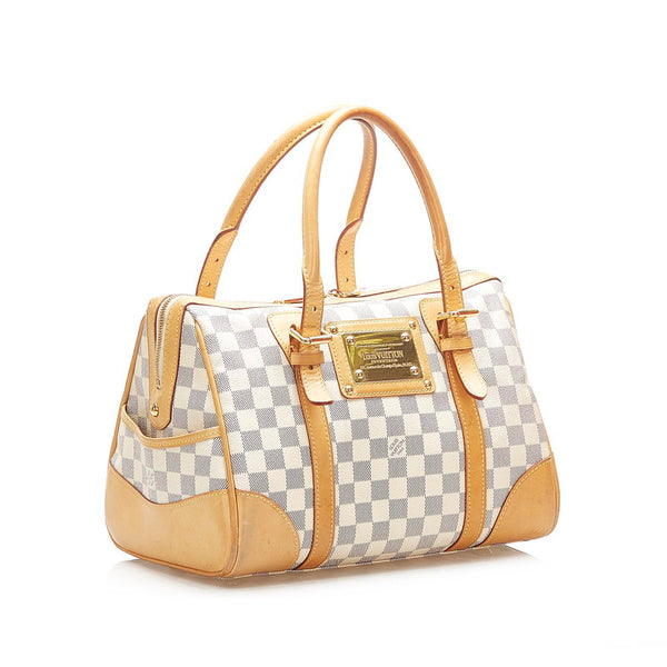 ルイ ヴィトン ダミエ アズール バークレー  N52001 ホワイト PVC レザー トートバッグ レディース LOUIS VUITTON 中古