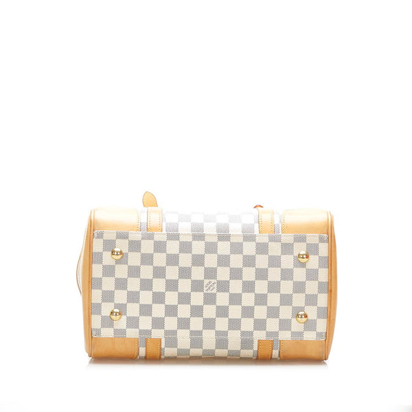 ルイ ヴィトン ダミエ アズール バークレー  N52001 ホワイト PVC レザー トートバッグ レディース LOUIS VUITTON 中古