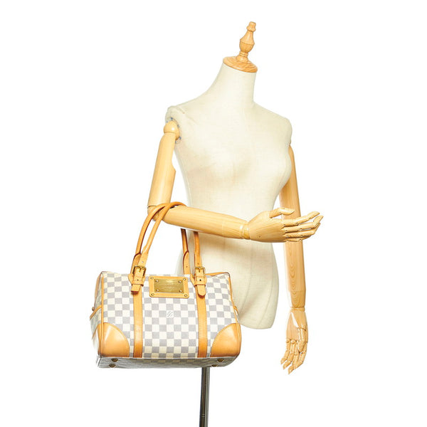 ルイ ヴィトン ダミエ アズール バークレー  N52001 ホワイト PVC レザー トートバッグ レディース LOUIS VUITTON 中古