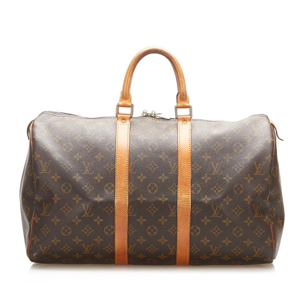 ルイ ヴィトン モノグラム キーポル 45 M41428 ブラウン PVC レザー ボストンバッグ レディース LOUIS VUITTON 中古