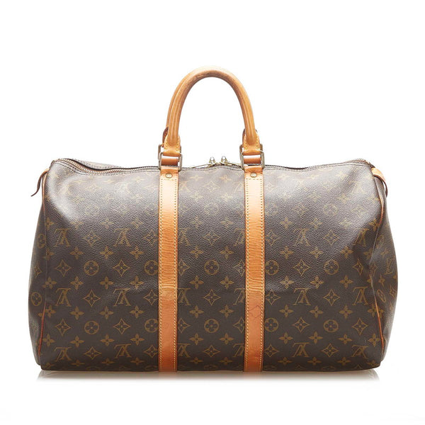 ルイ ヴィトン モノグラム キーポル 45 M41428 ブラウン PVC レザー ボストンバッグ レディース LOUIS VUITTON 中古